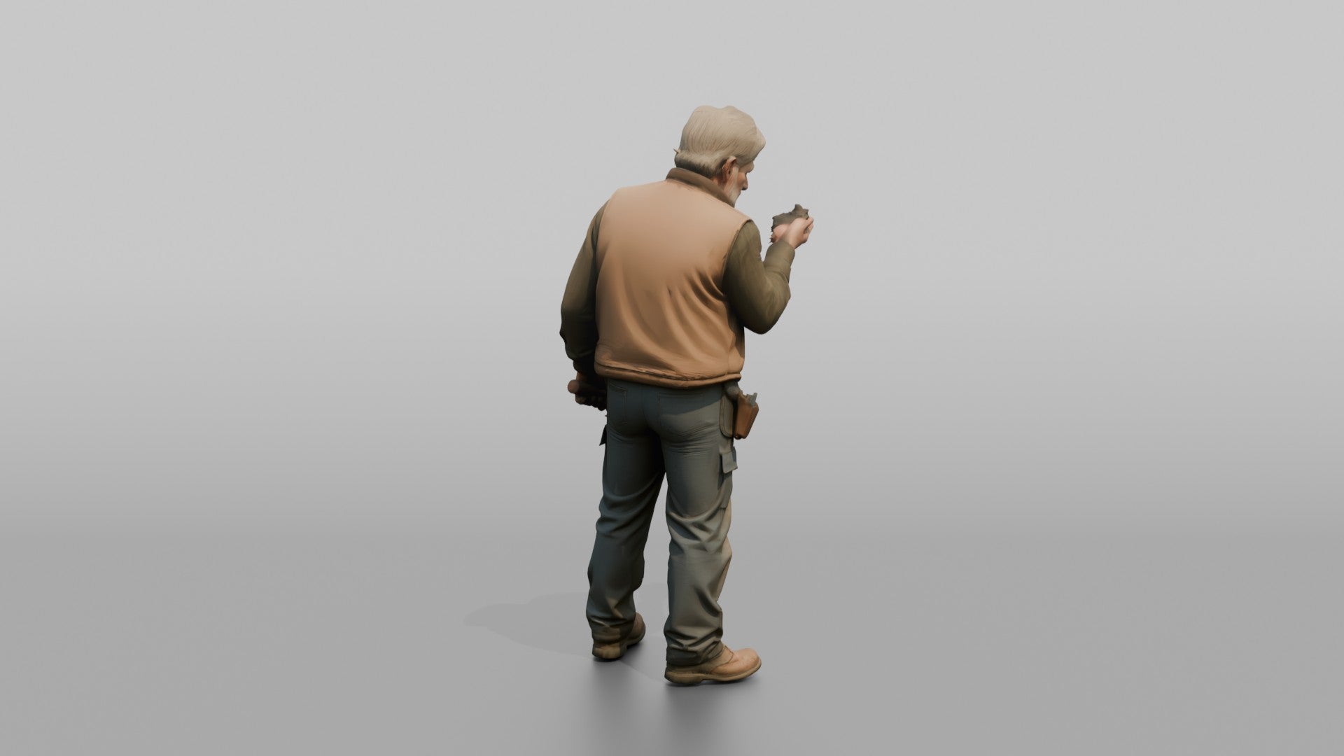 Farmer Inspecting Handful Of Freshly Plowed Rich Black