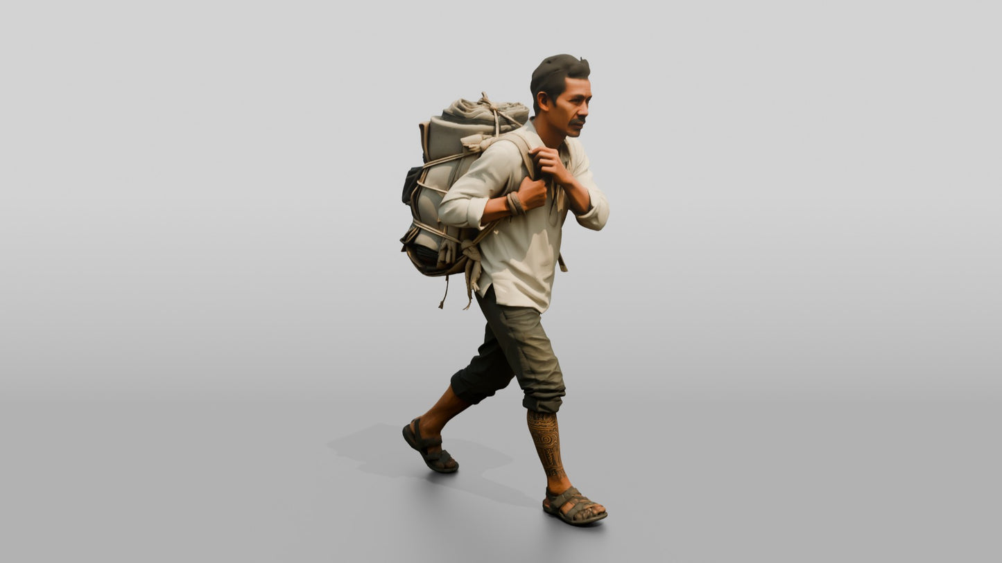 Southeast Asian Male Walking