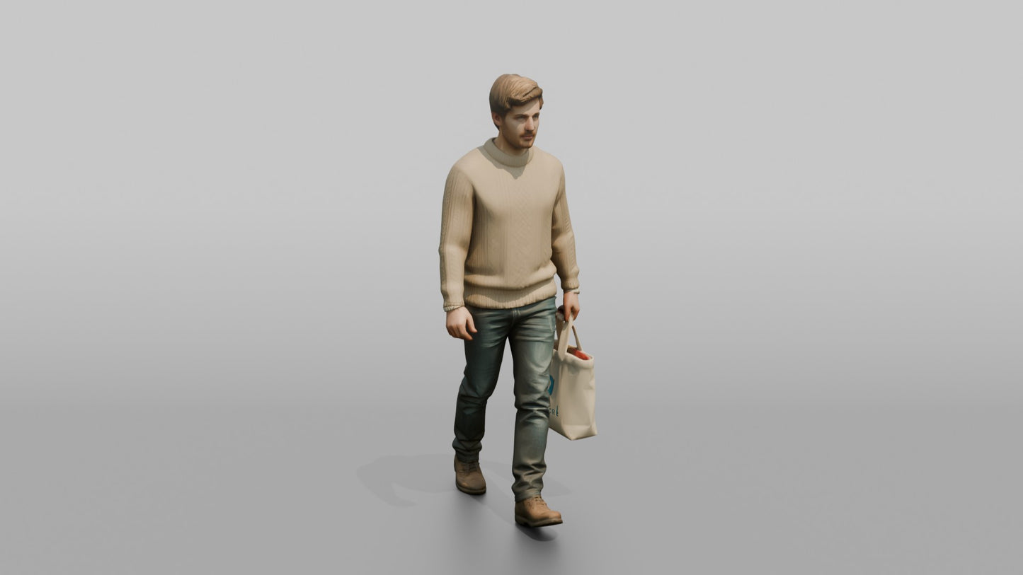 Dutch Man Walking in a Wool Sweater