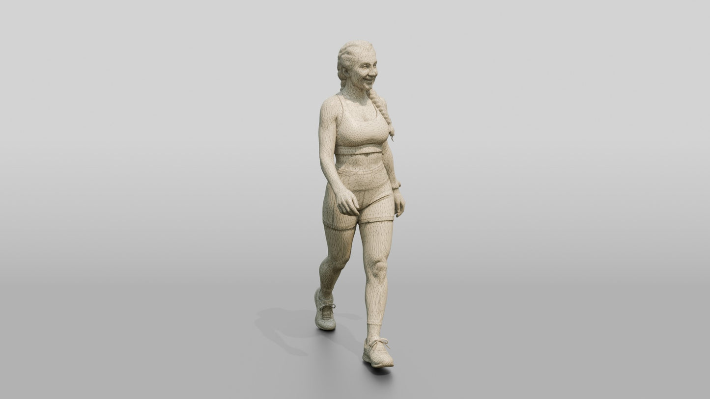Woman in Rust Orange Activewear Walking