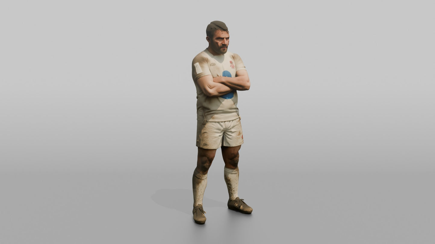 English Player Standing Tall, Battle-Damaged