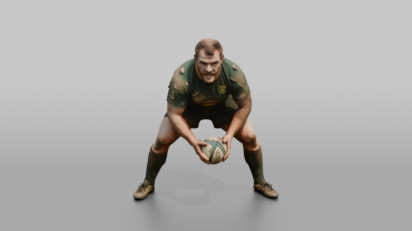 South African Prop in an Intimidating Battle-Worn Stance