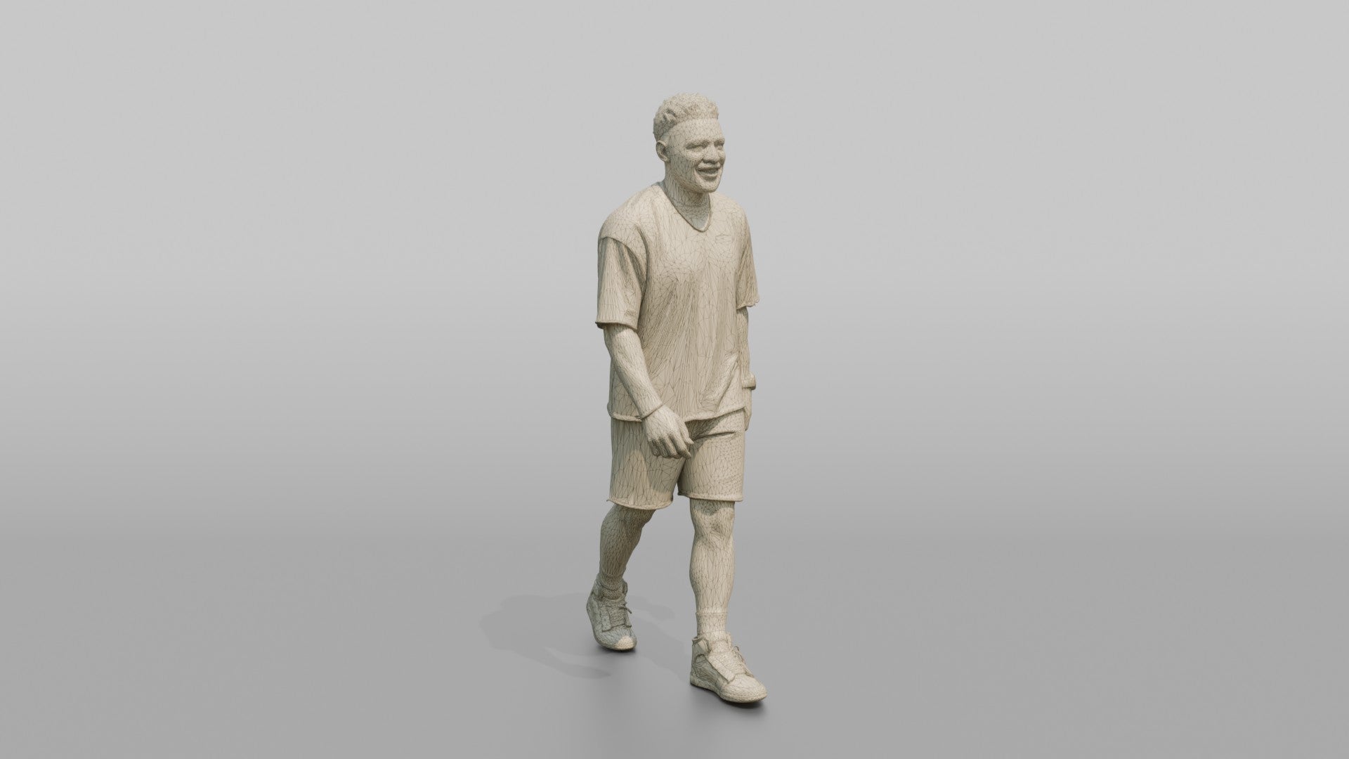 African Man in Coral Matching Set Walking