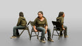 Homeless Woman Looking Off-balance and Sitting Heavily