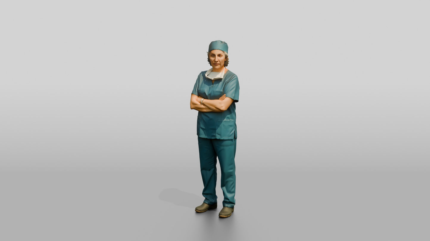 Older Hispanic Woman Doctor with Arms Crossed