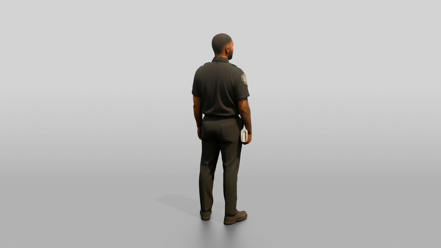 Police Officer with Paperwork Under His Arm
