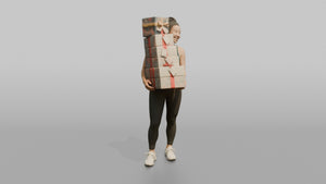 Mother Carrying A Stack Of Gift-wrapped Presents - 3D character model