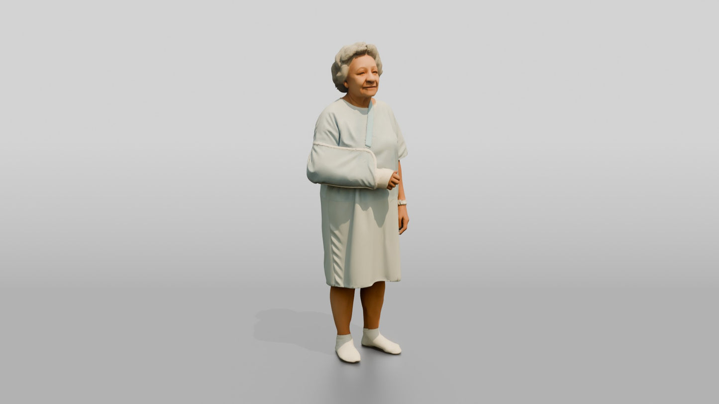 Elderly Woman Patient with Arm in a Sling