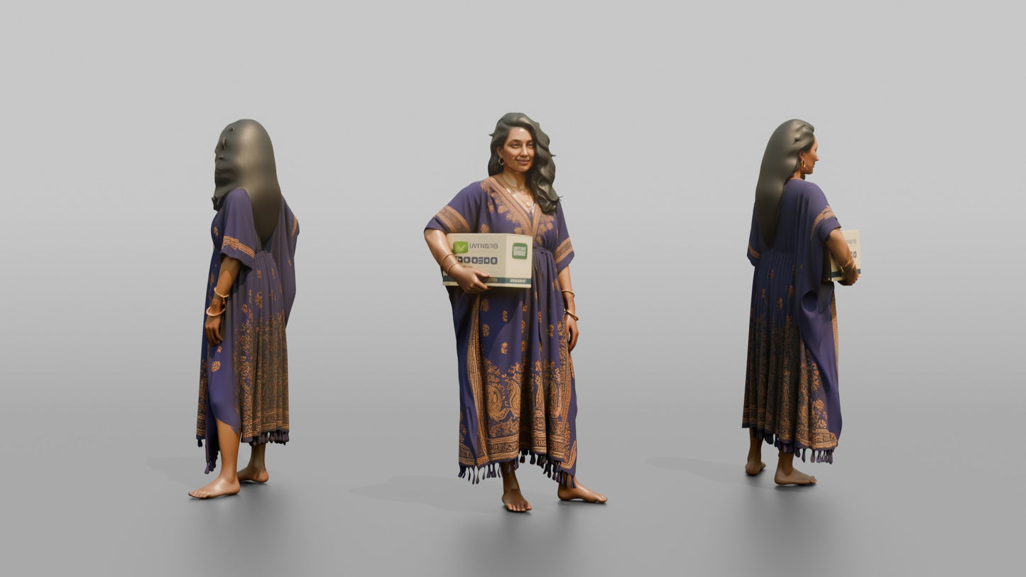 Vacationer Wearing Flowing Kaftan