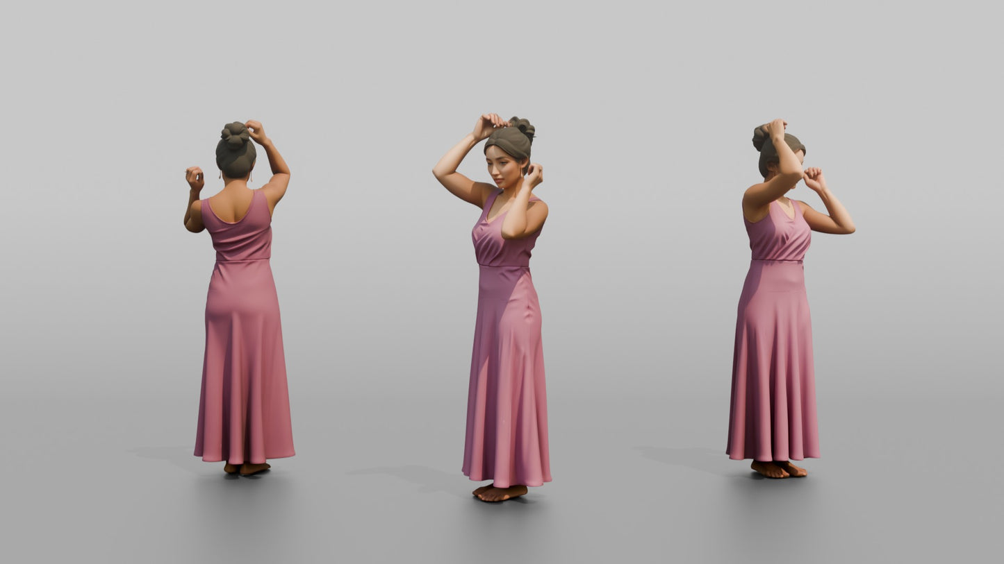 Wedding Guest Fixing Her Hair Updo