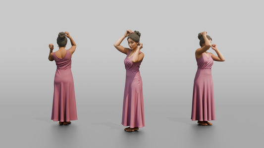 Wedding Guest Fixing Her Hair Updo