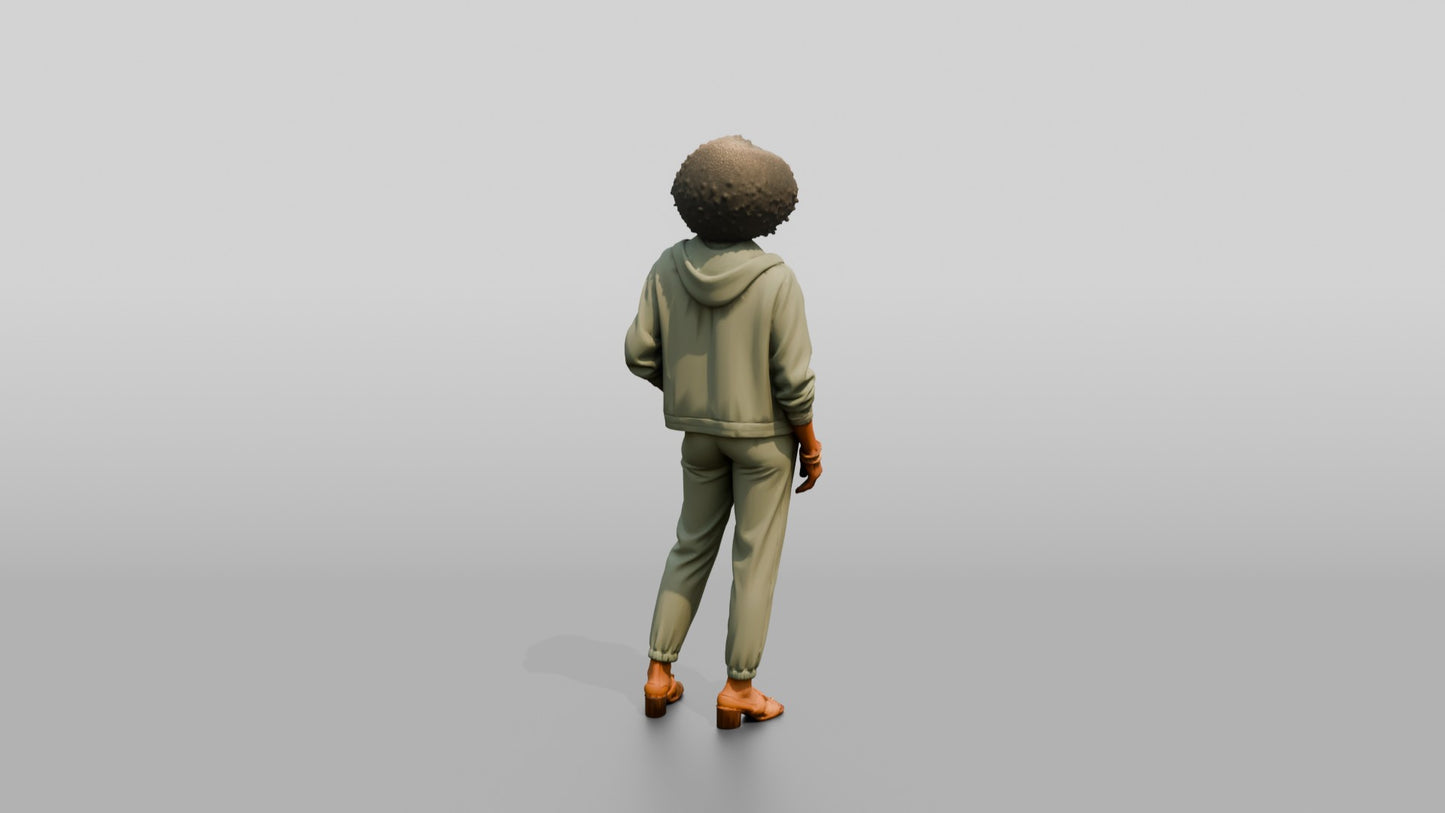 African-American Woman in Summer Tracksuit