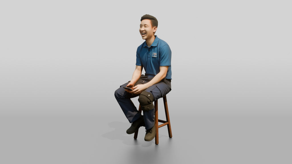 Seated Delivery Worker