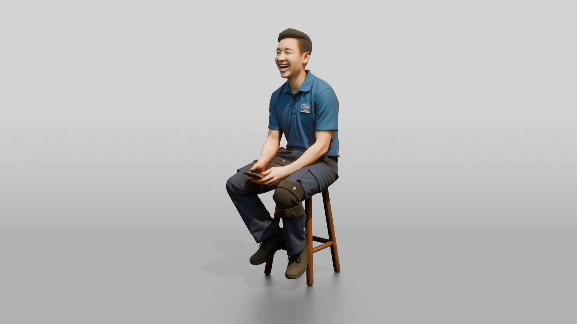 Seated Delivery Worker