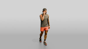 Latino Man in Performance Athletic Wear - 3D character model, view 1