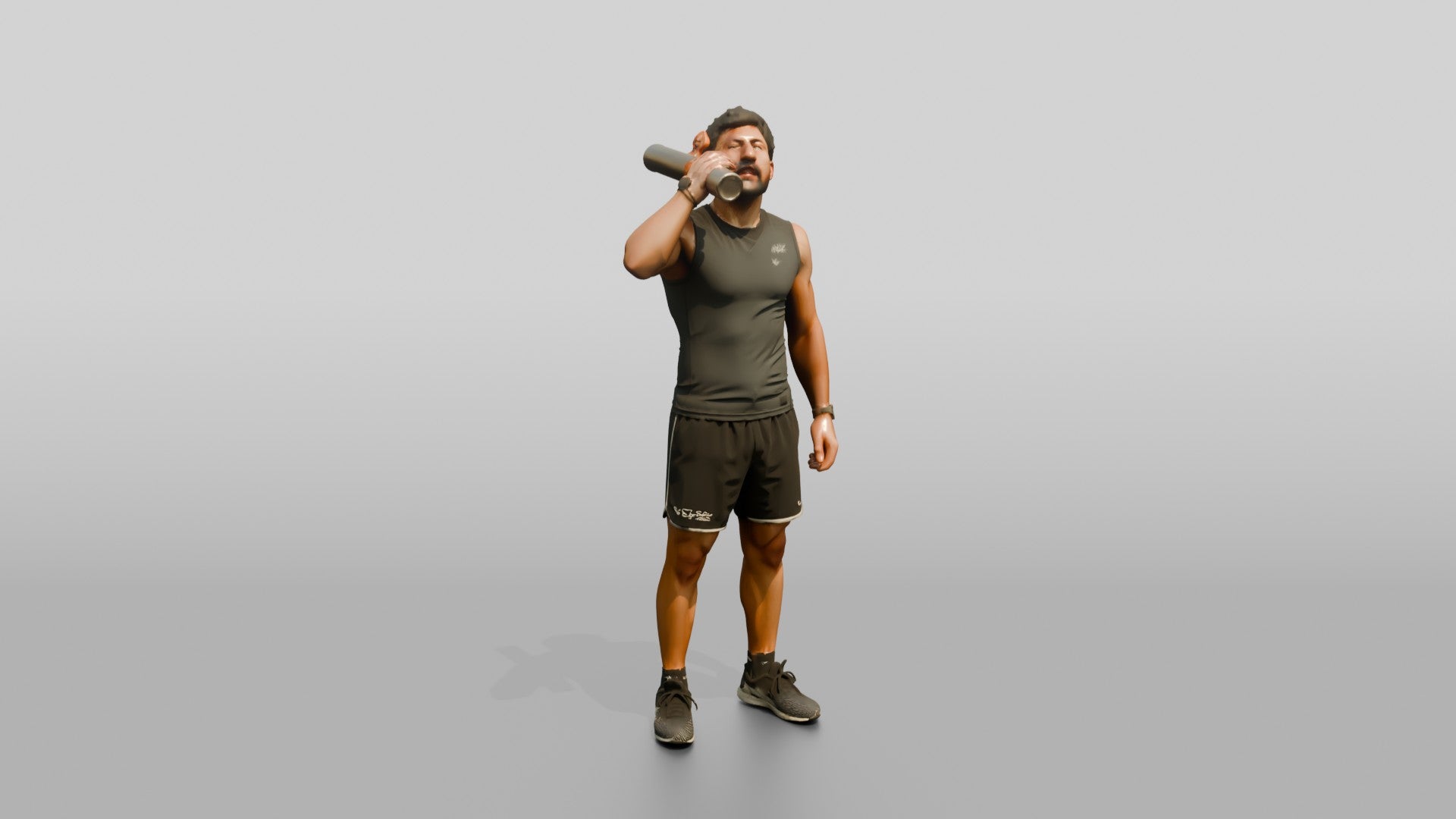 Slender Young Iraqi Man in Athletic Wear