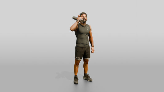 Slender Young Iraqi Man in Athletic Wear - 3D character model, view 1