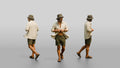 Man Unbuttoning Oversized Linen Shirt