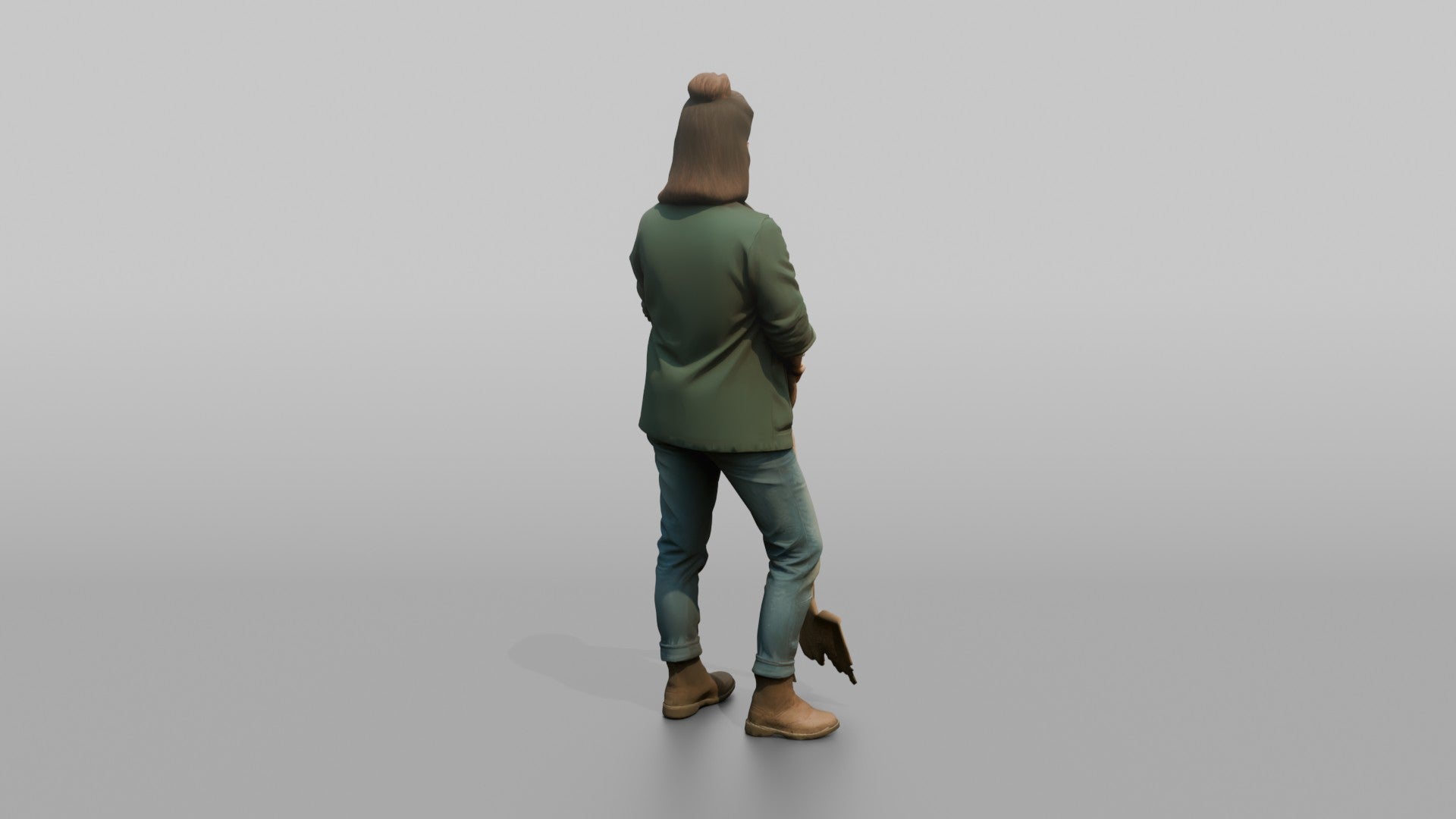 Farmer Standing Proudly Dirt Covered Spade