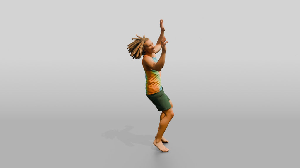Tie-Dye Hippie Jumping with Joy