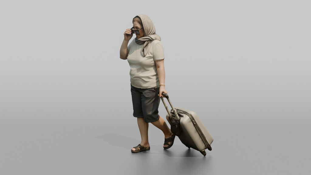 Traveler Putting On Sunglasses In Terminal