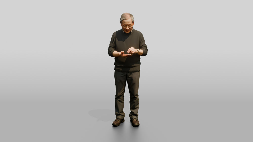 Homeless Man Counting Coins in His Open Palm