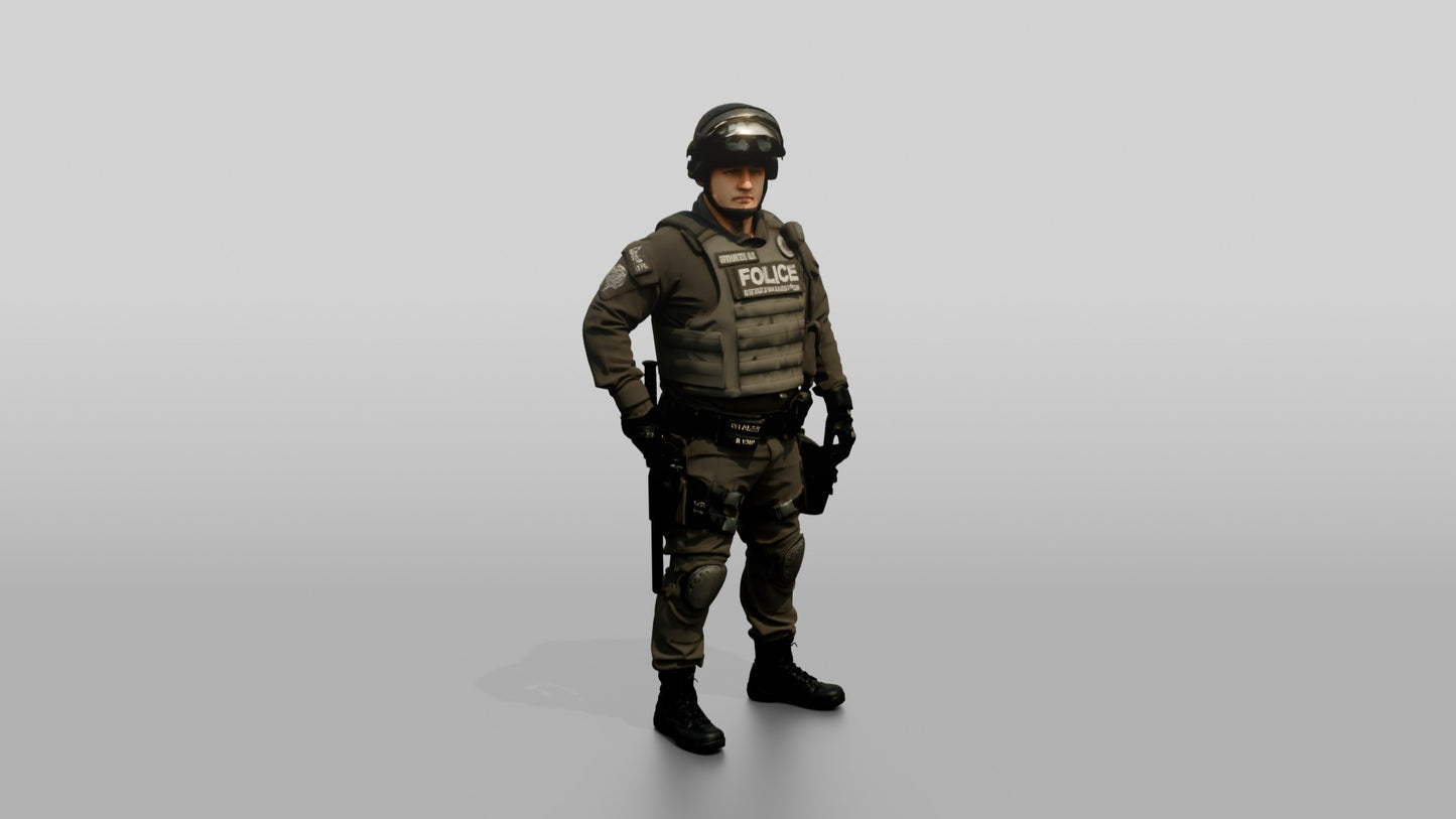 Riot Police Officers Standing in Formation