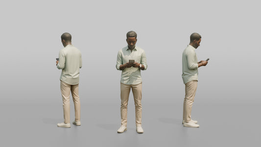 Vacationer Wearing Pastel Linen Shirt And Chinos - 3D character model