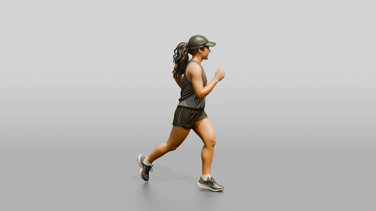 Latina Woman Running on the Boardwalk in Athleisure Set