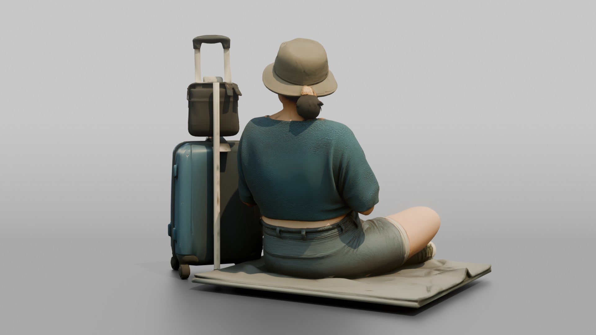 Traveler Sitting And Waiting At The Gate
