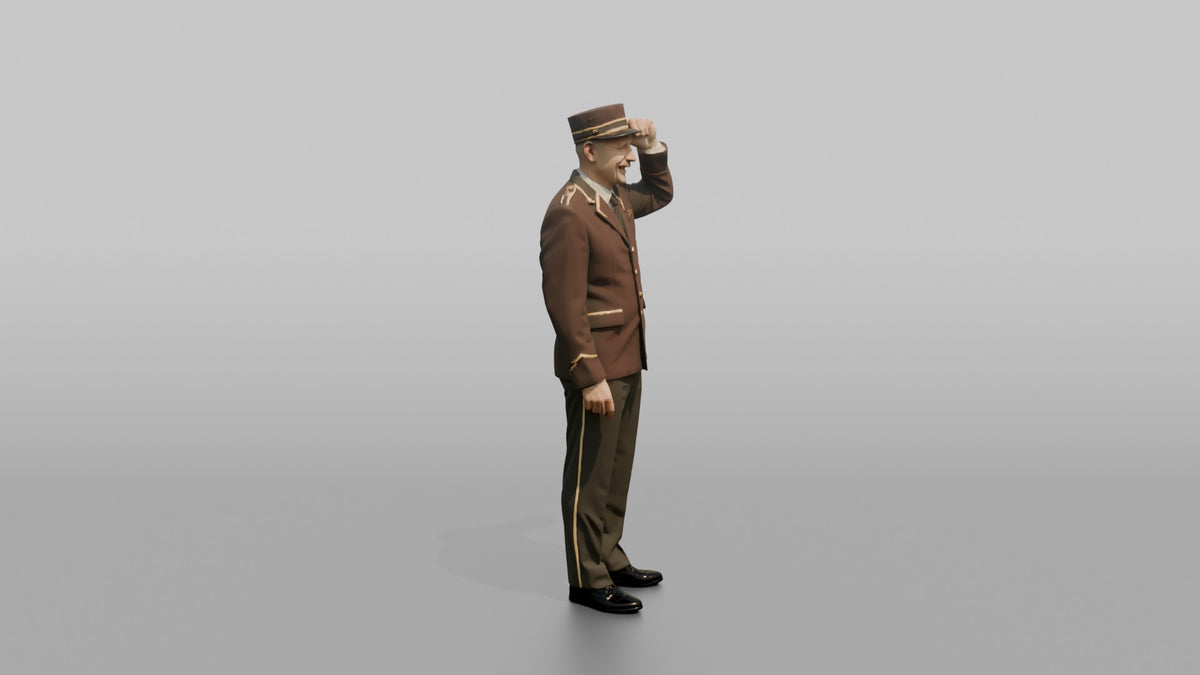 Bellhop Woman Adjusting A Bellhop Cap - 3D character model, view 2