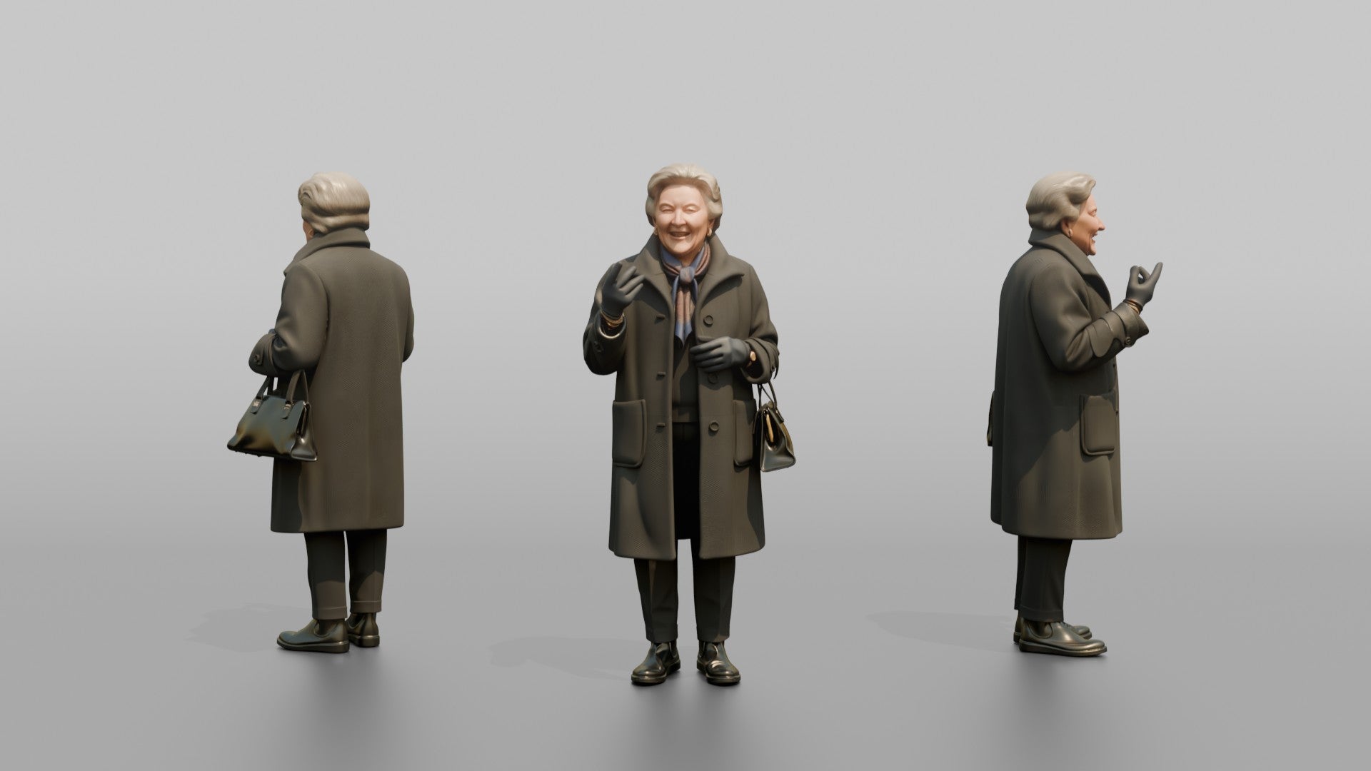 European Grandmother Standing and Chatting