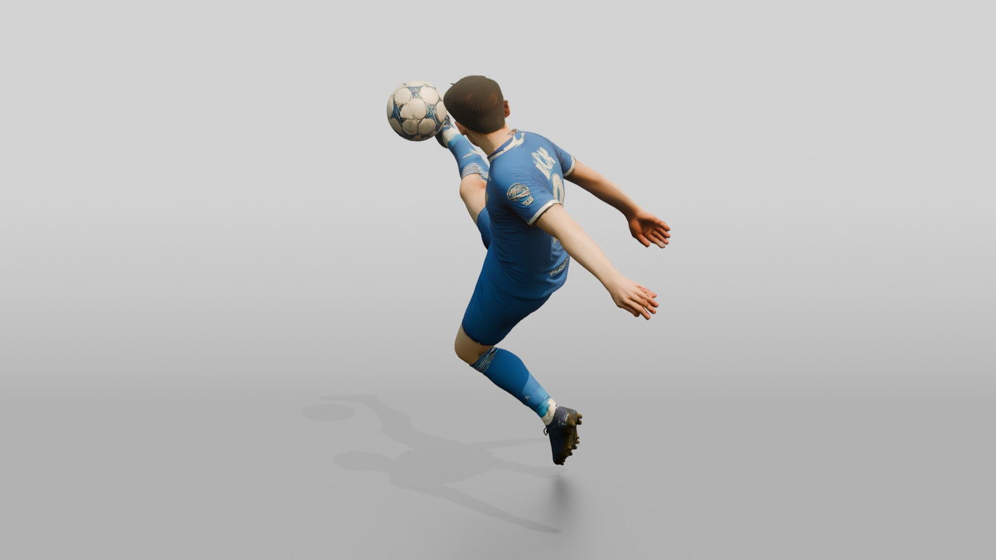 Soccer Player High Clearance Kick