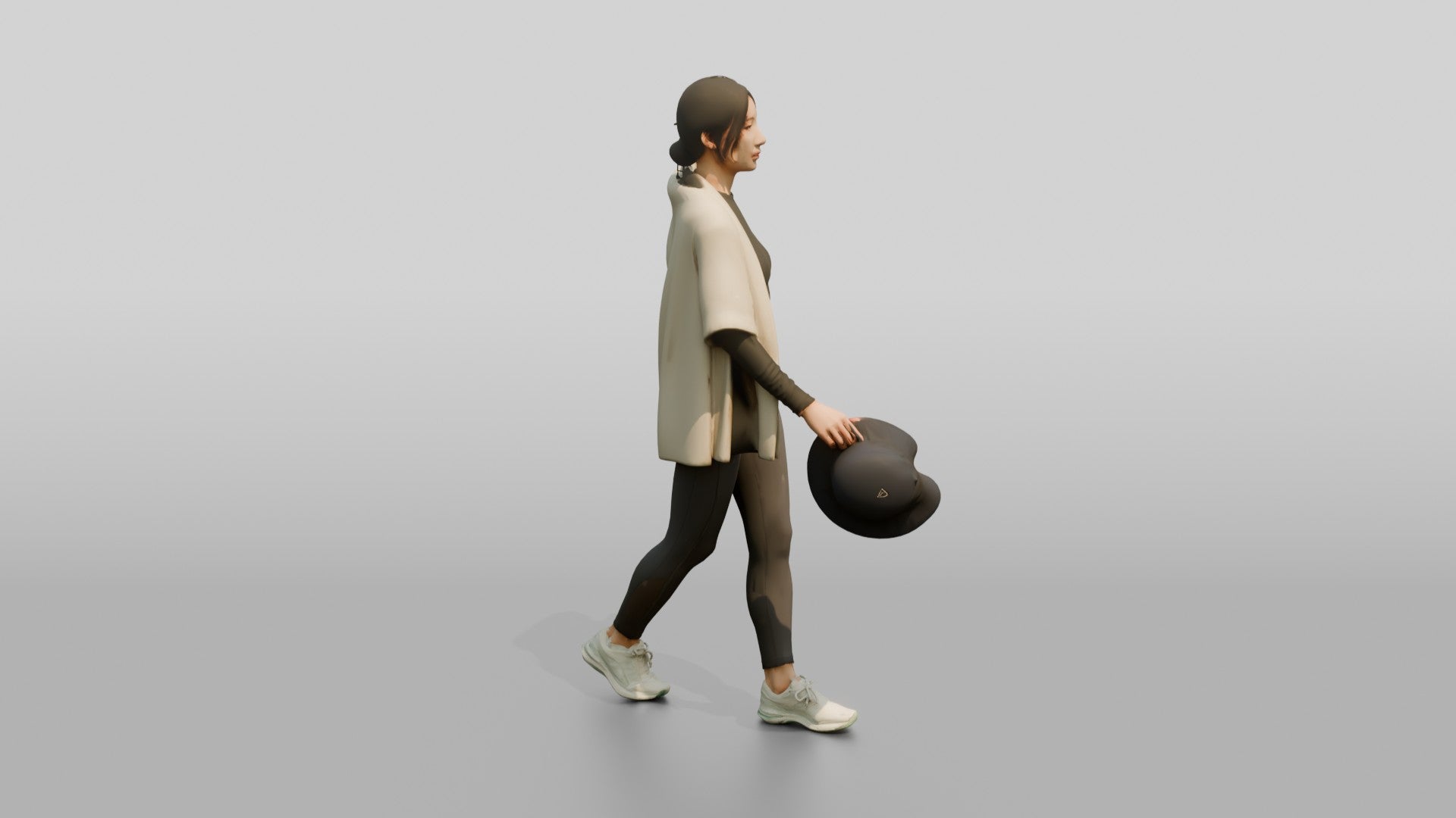 Woman Lifting Linen Cover-Up Off Shoulders