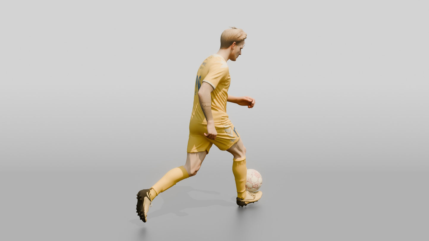 Soccer Player Trapping the Ball