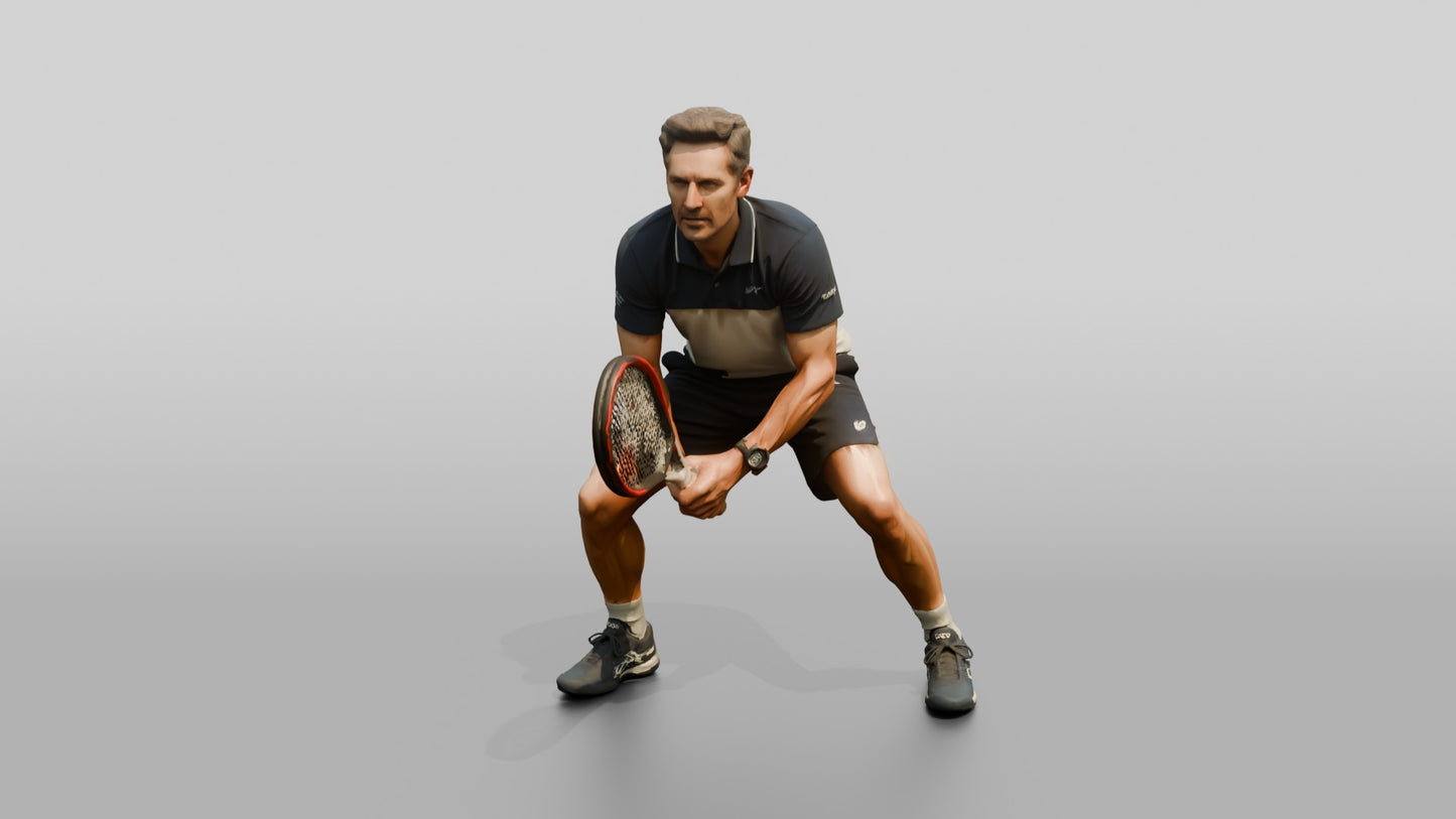 Slim Tennis Player in an Agile Ready Stance