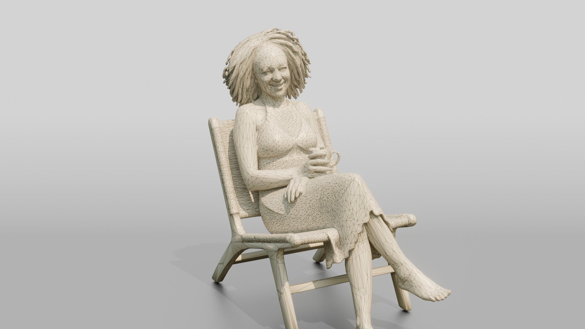 Woman Seated in a White Dress