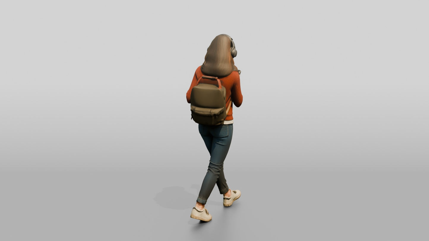 Teenage Girl Navigating with Phone