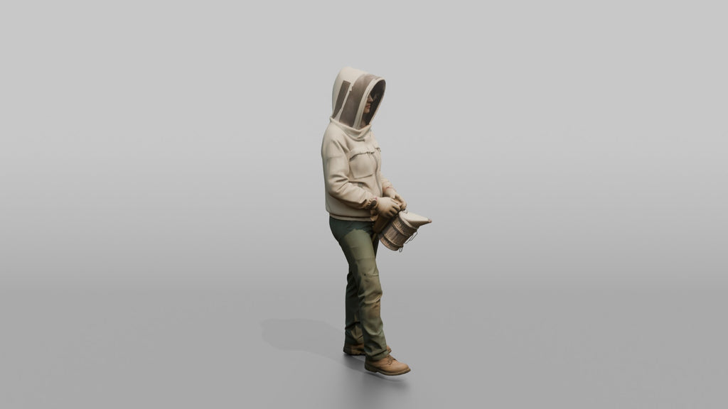 Farmer Holding Smoker Box Wearing Modern