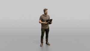 Club DJ Man Holding A Vinyl Record - 3D character model