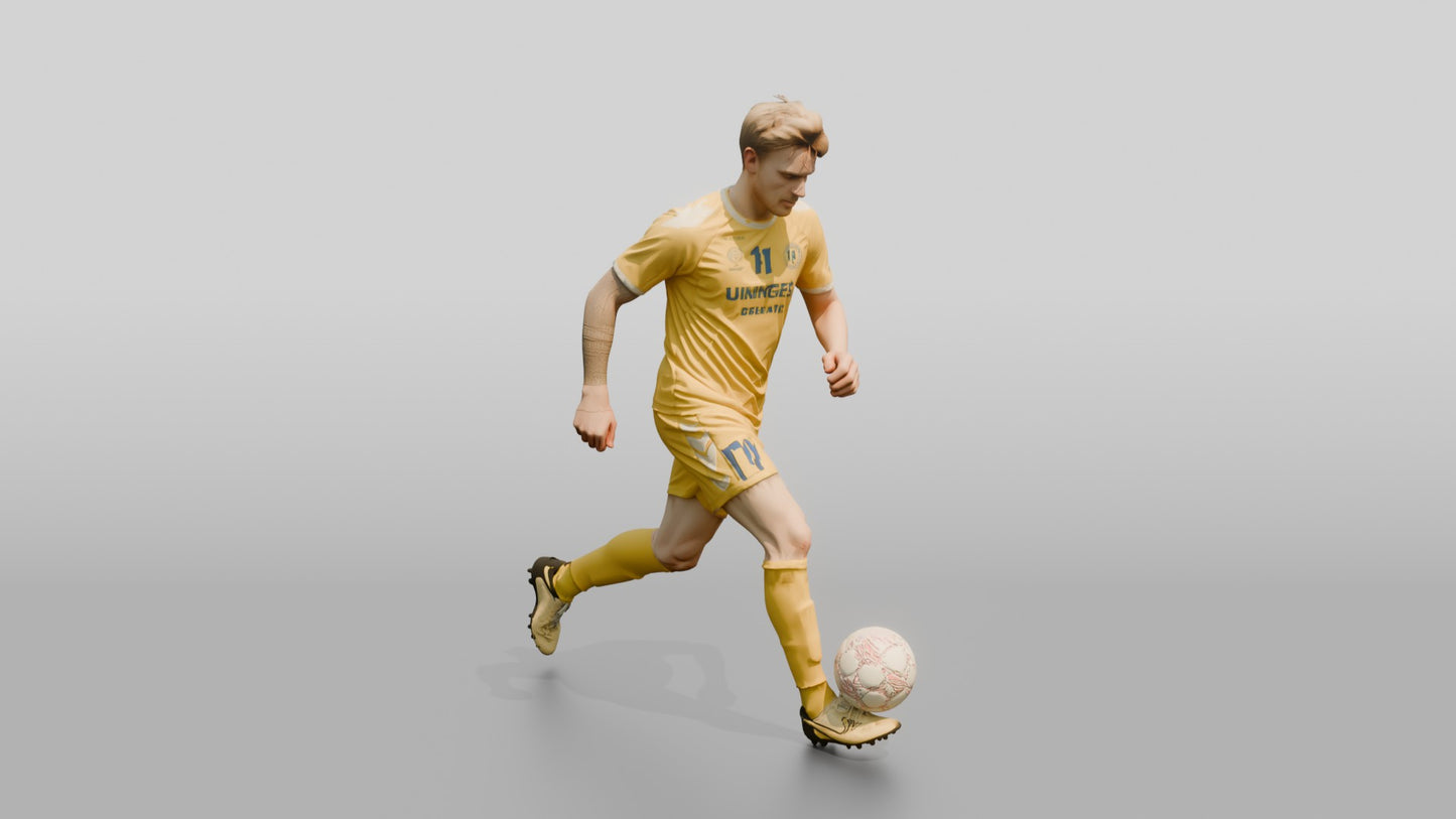Soccer Player Trapping the Ball