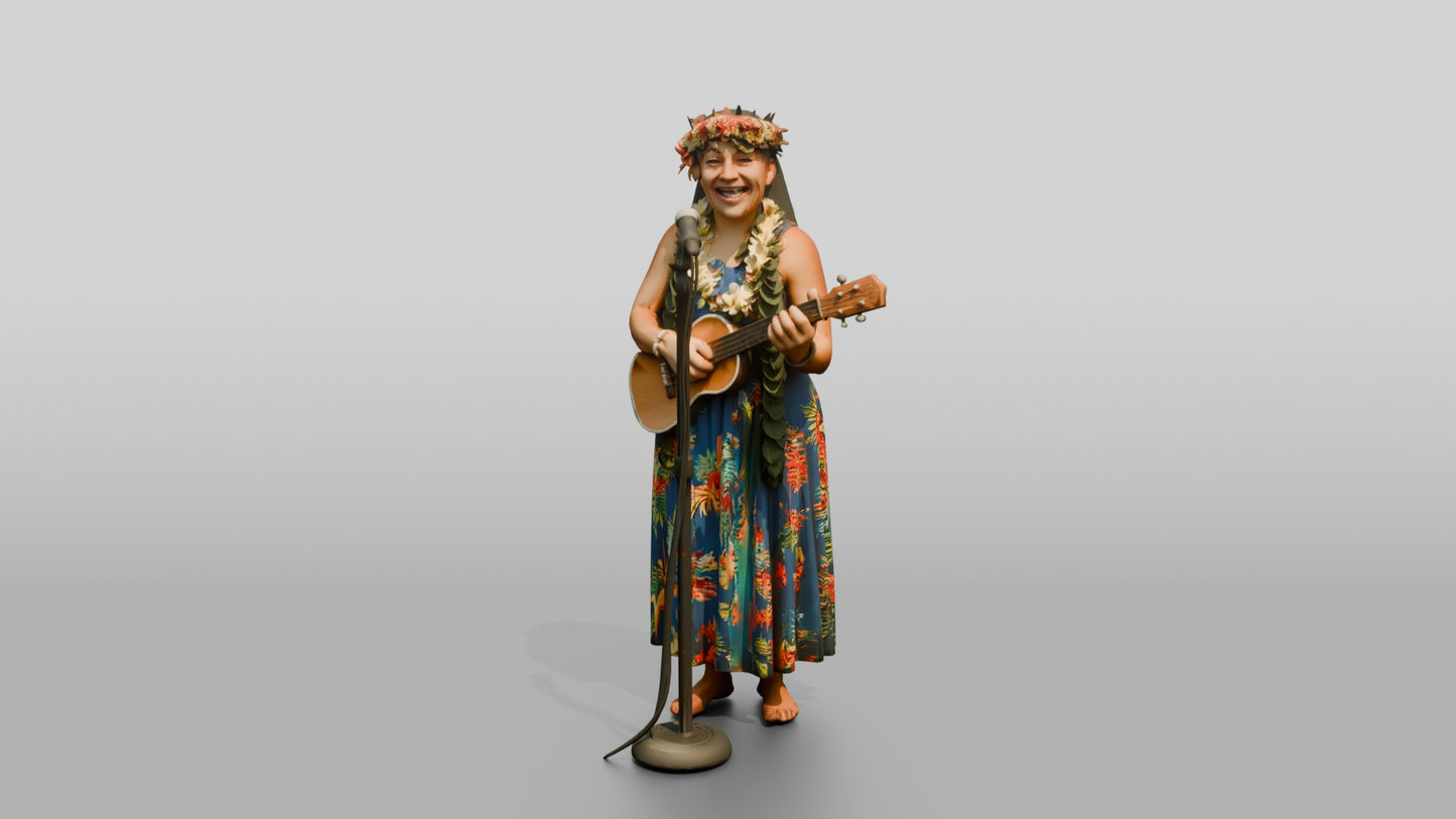 Ukulele Player Strumming and Singing