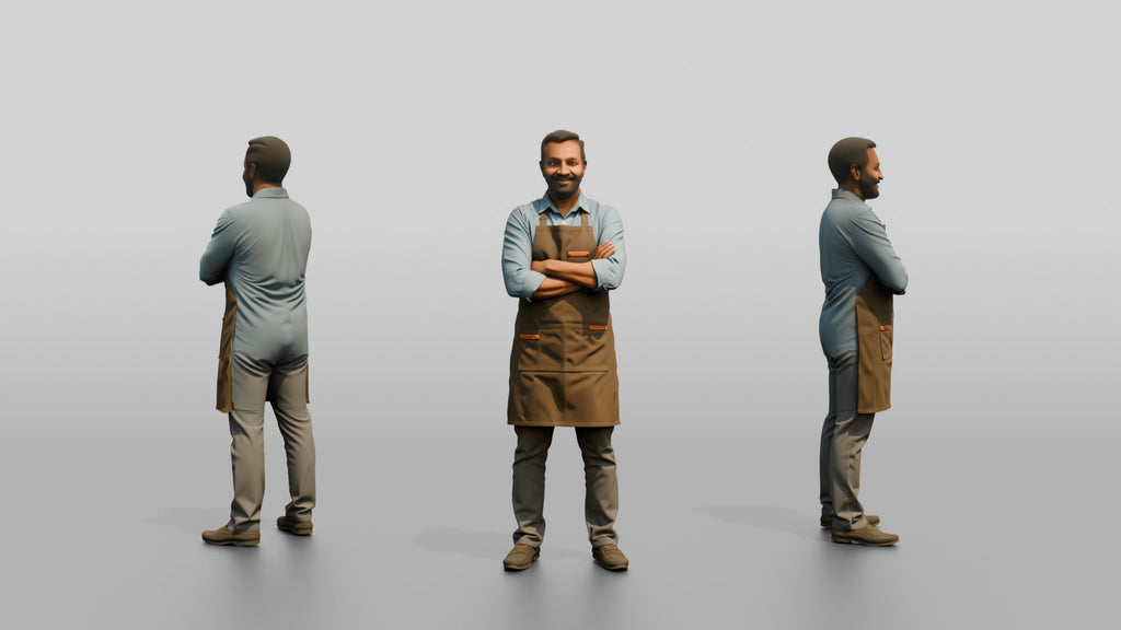 South Asian Cafe Owner in Apron