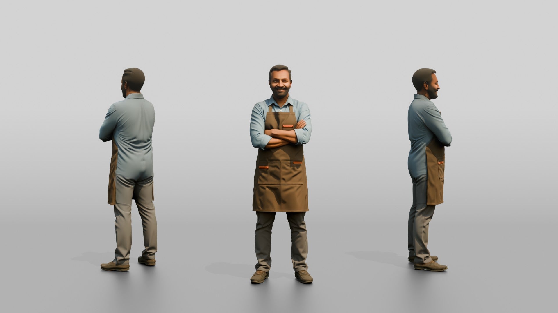 South Asian Cafe Owner in Apron