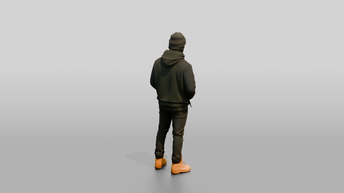 African-American Man in Bomber Jacket and Timberlands