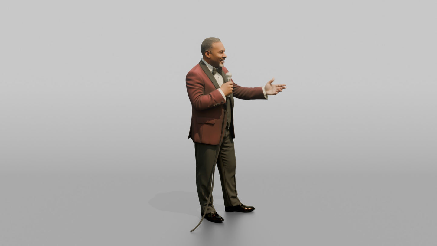 Black Groom Gesturing Mid-Speech