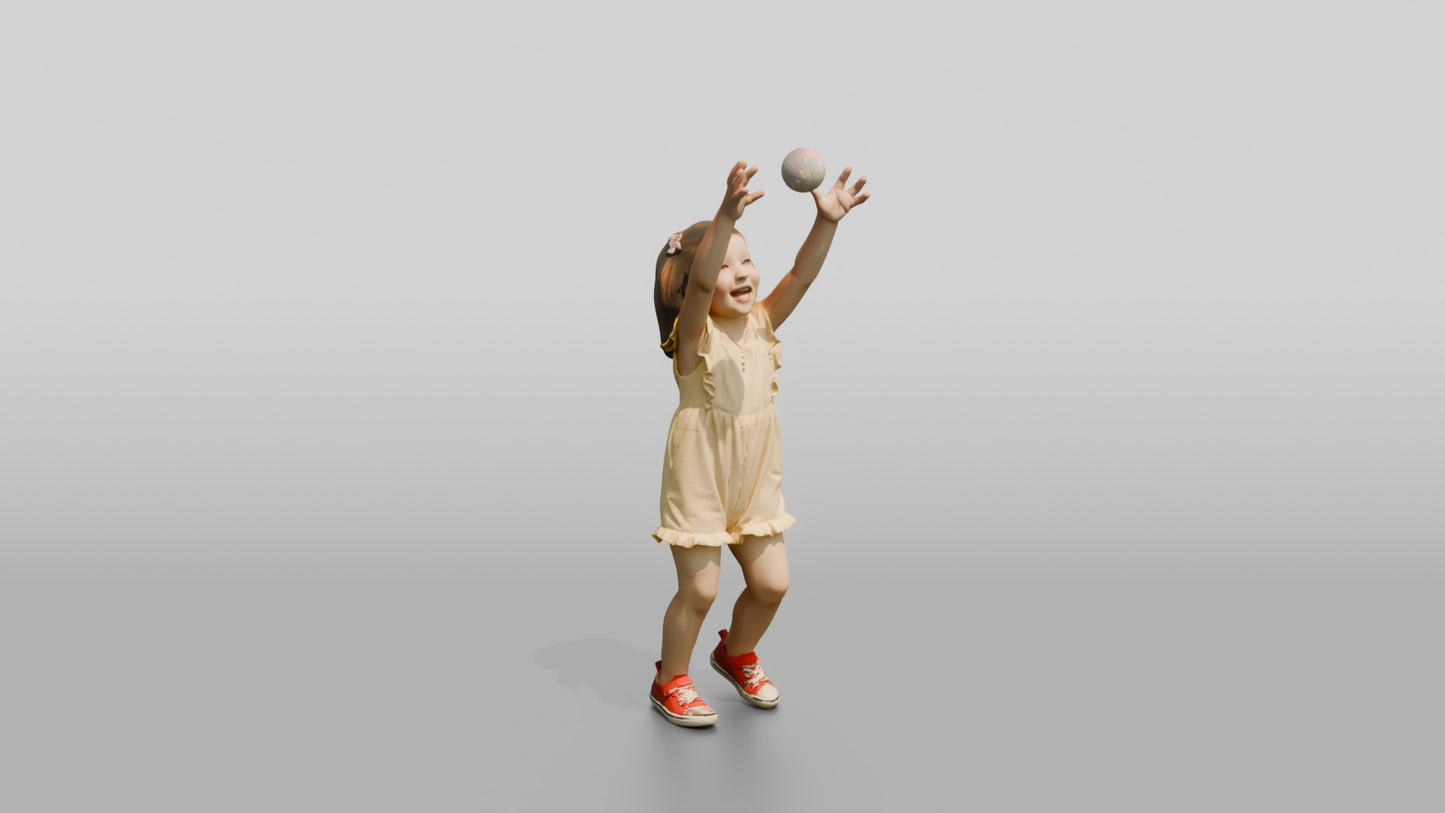 Toddler Croatian Girl Reaching for a Soap Bubble