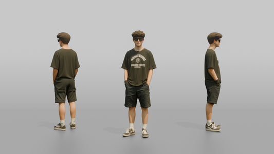 Teenager Posing in a Skate Tee and Sunglasses
