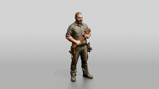 Construction Worker Man 93 - 3D character model, view 1