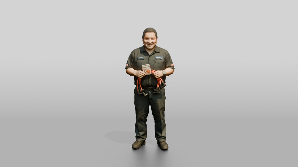 Mechanic Holding Spark Plug Wires